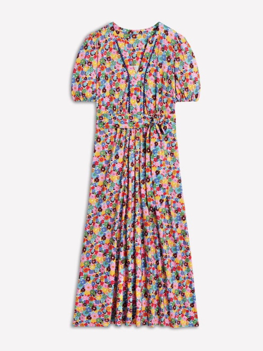 Boden Sofia Trim Jersey Midi Dress Women’s Size 10P Floral